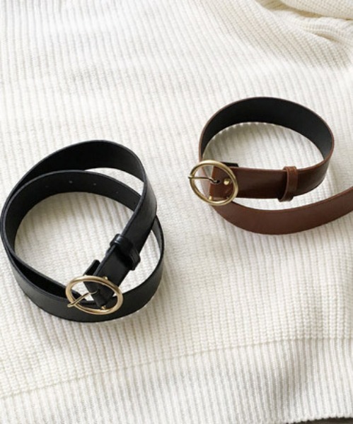 Circle leather belt (2color)